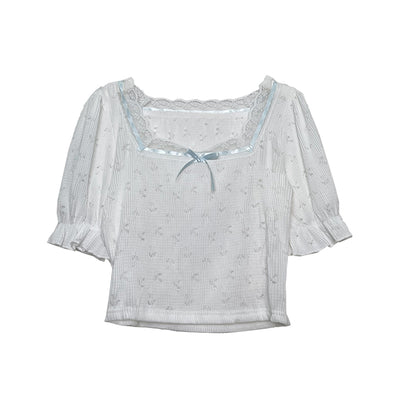 Blusa Corta de Encaje Calado con Moño - Top Tendencia Deseo Puro - Image 2
