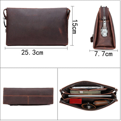 Cartera Clutch de Cuero Black Angel Estilo Europeo y Americano para Hombre - Image 8