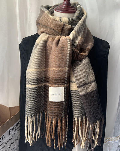Bufanda Larga de Invierno para Mujer con Borlas, Estilo Coreano Grueso y Versátil - Image 14