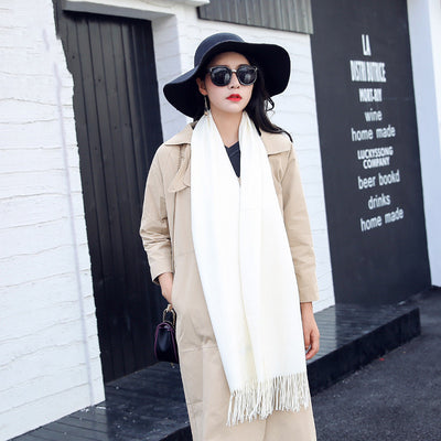 Bufanda Larga de Invierno para Mujer con Borlas, Estilo Coreano Grueso y Versátil - Image 6