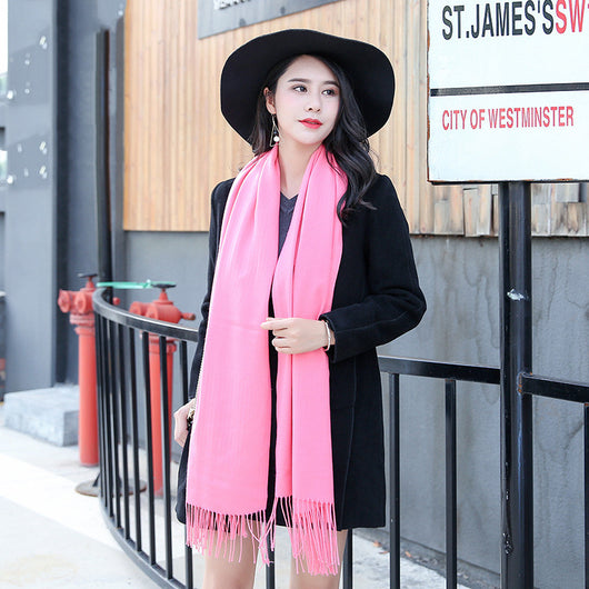 Bufanda Larga de Invierno para Mujer con Borlas, Estilo Coreano Grueso y Versátil - Image 11