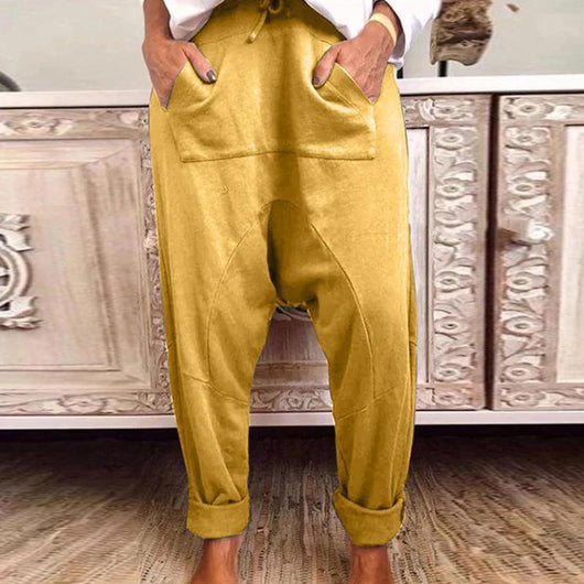 Pantalones Harem Casual con Cordones y Detalles de Encaje para Mujer - Image 10