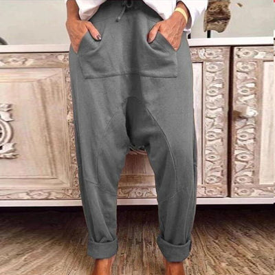 Pantalones Harem Casual con Cordones y Detalles de Encaje para Mujer - Image 3