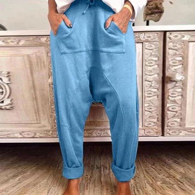 Pantalones Harem Casual con Cordones y Detalles de Encaje para Mujer - Image 4