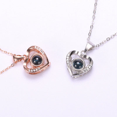 Collar Corazón Plata con Proyección 100 Idiomas Te Amo - Regalo Día de Enamorados - Image 6