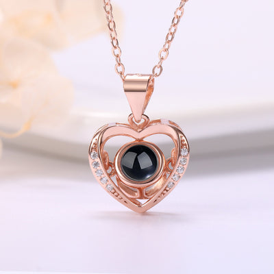 Collar Corazón Plata con Proyección 100 Idiomas Te Amo - Regalo Día de Enamorados - Image 2