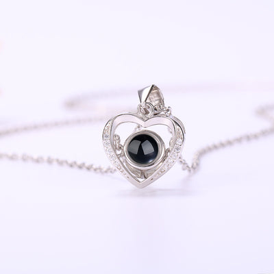 Collar Corazón Plata con Proyección 100 Idiomas Te Amo - Regalo Día de Enamorados - Image 3