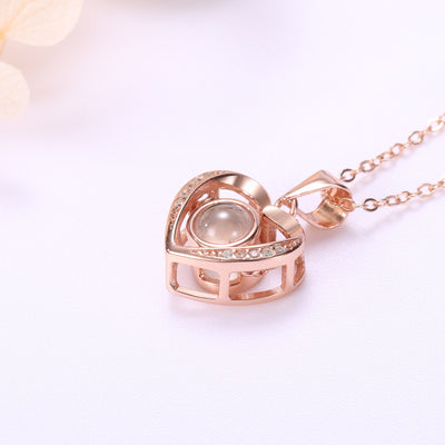 Collar Corazón Plata con Proyección 100 Idiomas Te Amo - Regalo Día de Enamorados - Image 4
