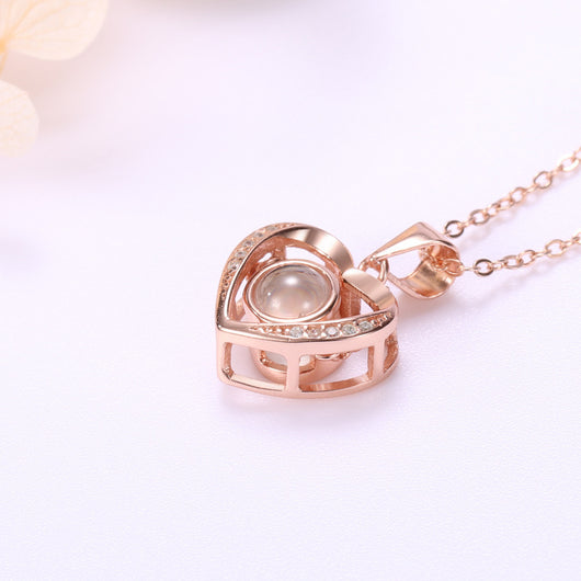 Collar Corazón Plata con Proyección 100 Idiomas Te Amo - Regalo Día de Enamorados - Image 4