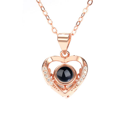 Collar Corazón Plata con Proyección 100 Idiomas Te Amo - Regalo Día de Enamorados - Image 5