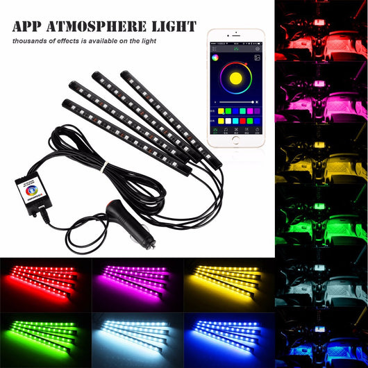 Luz Ambiental LED RGB para Auto con Control por App y Voz - Image 9
