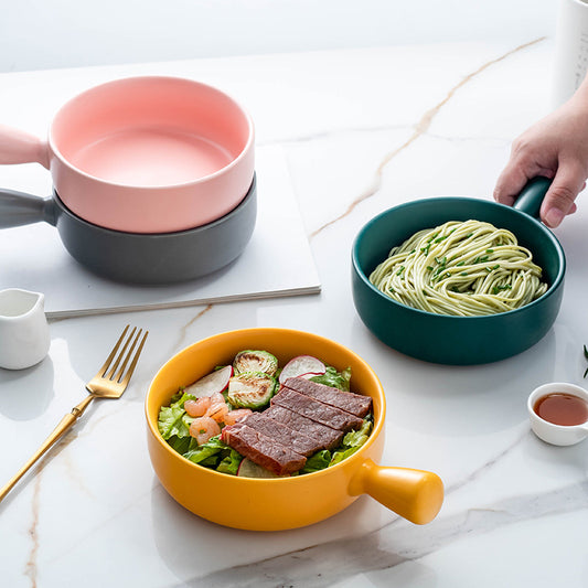 Tazón de Cerámica Nórdico con Asa - Vajilla Versátil para Sopas, Pastas y Ensaladas - Image 2