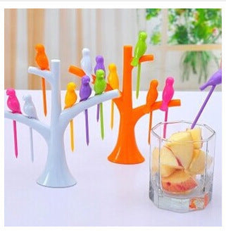 Tenedores Decorativos Infantiles con Diseño de Árbol y Pájaros - Set de Pinchos para Frutas y Postres - Image 7