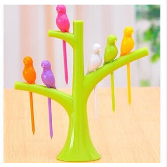 Tenedores Decorativos Infantiles con Diseño de Árbol y Pájaros - Set de Pinchos para Frutas y Postres - Image 9