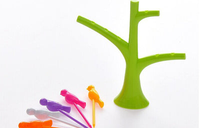 Tenedores Decorativos Infantiles con Diseño de Árbol y Pájaros - Set de Pinchos para Frutas y Postres - Image 10
