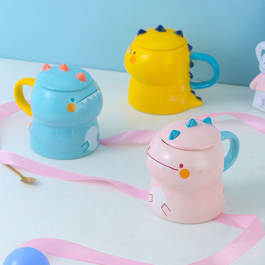Taza de Cerámica Personalizada con Dinosaurio Adorable