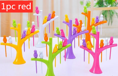 Tenedores Decorativos Infantiles con Diseño de Árbol y Pájaros - Set de Pinchos para Frutas y Postres - Image 14