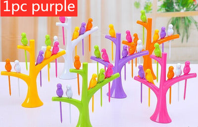 Tenedores Decorativos Infantiles con Diseño de Árbol y Pájaros - Set de Pinchos para Frutas y Postres - Image 13