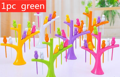 Tenedores Decorativos Infantiles con Diseño de Árbol y Pájaros - Set de Pinchos para Frutas y Postres - Image 12