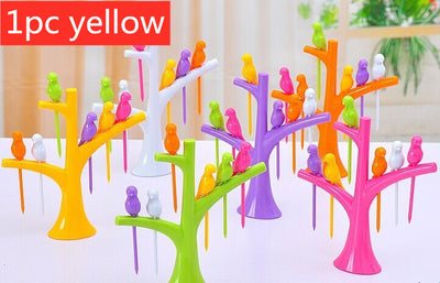 Tenedores Decorativos Infantiles con Diseño de Árbol y Pájaros - Set de Pinchos para Frutas y Postres - Image 16