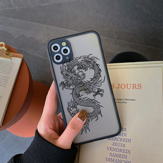 Funda Protectora Mate para iPhone XS - Diseño Dragon Line Premium - Image 3