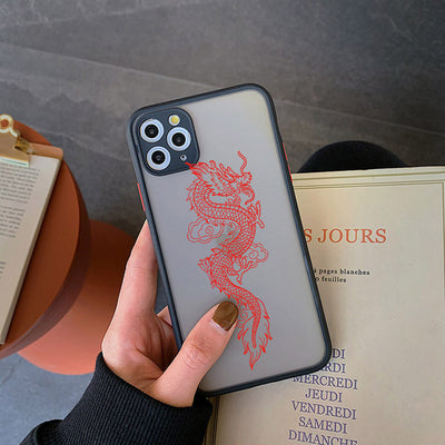 Funda Protectora Mate para iPhone XS - Diseño Dragon Line Premium - Image 4