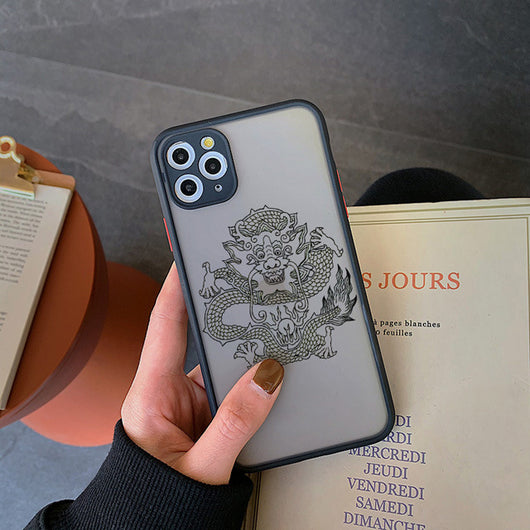 Funda Protectora Mate para iPhone XS - Diseño Dragon Line Premium - Image 2