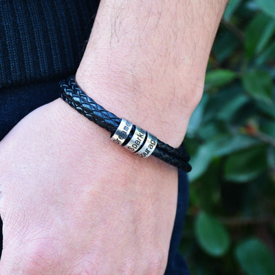 Pulsera de Cuero Trenzado Personalizada para Hombre - Image 12