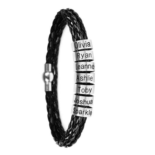Pulsera de Cuero Trenzado Personalizada para Hombre - Image 7