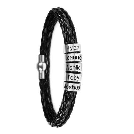Pulsera de Cuero Trenzado Personalizada para Hombre - Image 5