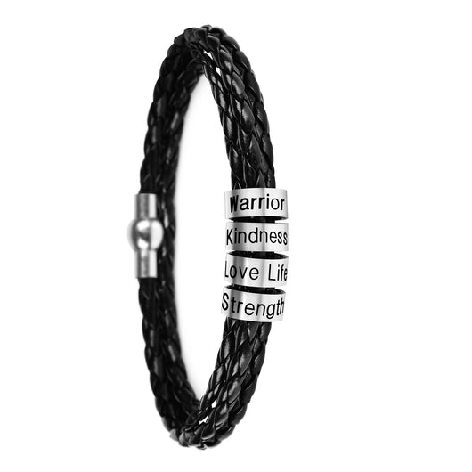 Pulsera de Cuero Trenzado Personalizada para Hombre - Image 4
