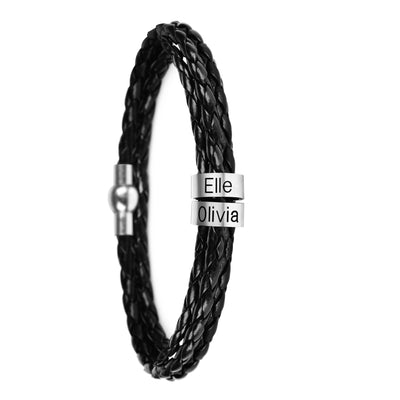 Pulsera de Cuero Trenzado Personalizada para Hombre - Image 2
