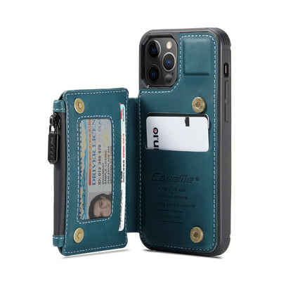 Funda Retro Esmerilada Multifuncional con Cierre y Compartimentos para Tarjetas - Image 15