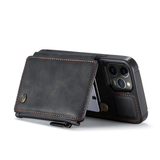 Funda Retro Esmerilada Multifuncional con Cierre y Compartimentos para Tarjetas - Image 20