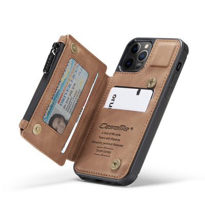 Funda Retro Esmerilada Multifuncional con Cierre y Compartimentos para Tarjetas - Image 4