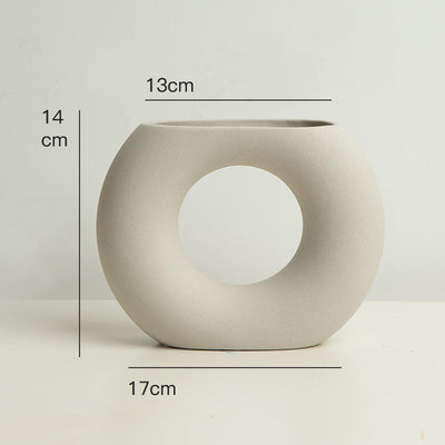 Jarrón Nórdico de Cerámica Blanca para Decoración del Hogar - Image 9