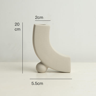 Jarrón Nórdico de Cerámica Blanca para Decoración del Hogar - Image 6