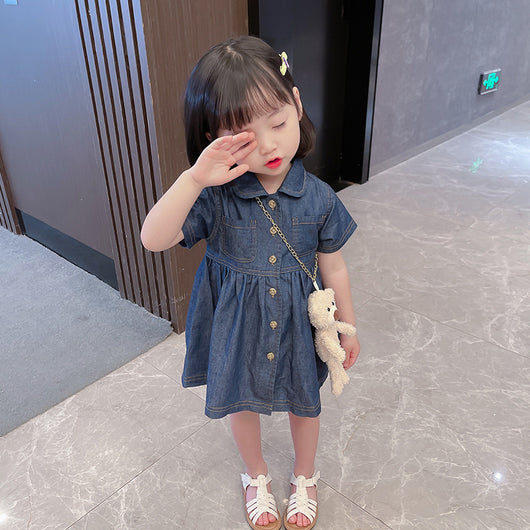 Vestido Princesa de Color Puro Estilo Coreano para Niña Verano - Image 11