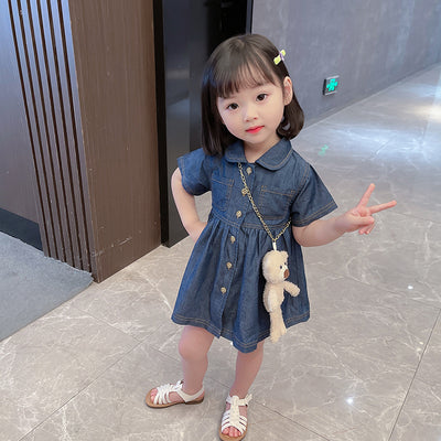 Vestido Princesa de Color Puro Estilo Coreano para Niña Verano - Image 8