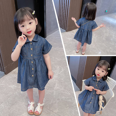 Vestido Princesa de Color Puro Estilo Coreano para Niña Verano - Image 12