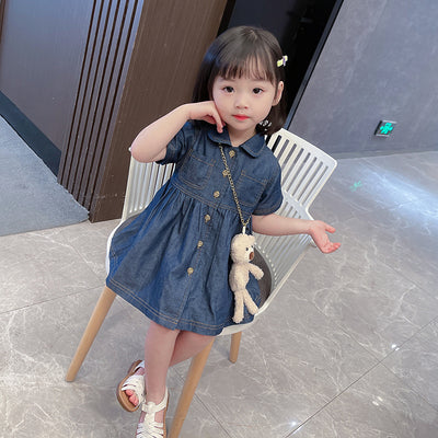 Vestido Princesa de Color Puro Estilo Coreano para Niña Verano - Image 10