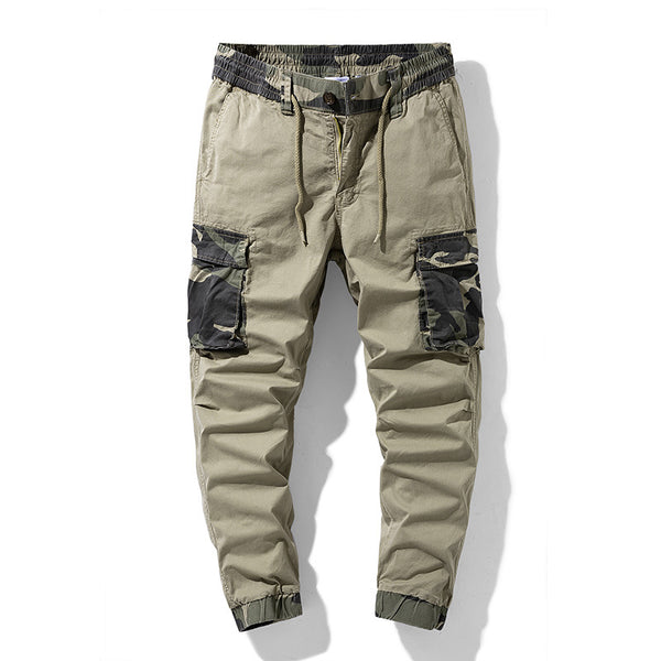 Pantalones Cargo Caqui con Estampado Camuflaje para Hombre - Corte Relajado