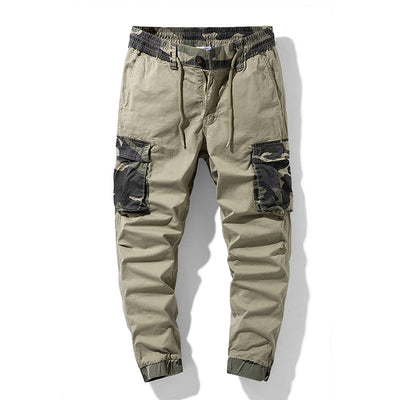Pantalones Cargo Caqui con Estampado Camuflaje para Hombre - Corte Relajado