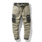 Men's Khaki Camouflage Print Cargo Trousers - Relaxed Fit