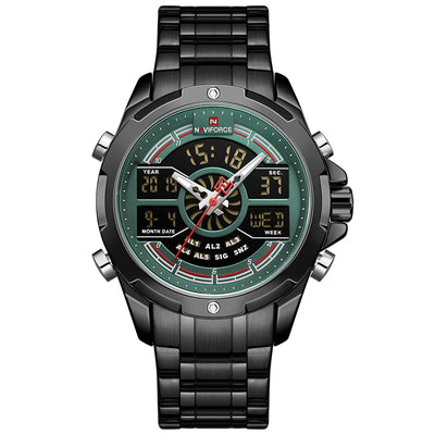 Reloj Deportivo Multifuncional para Hombre con Correa de Acero Resistente al Agua