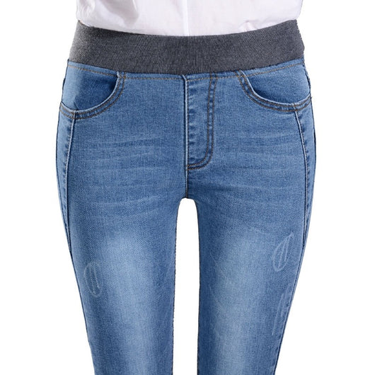 Pantalones Vaqueros Cintura Elástica Talle Alto Ajuste Slim - Image 3