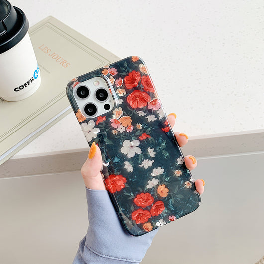 Funda Transparente con Diseño Floral Leopardo para iPhone 12, 11, Pro Max, 7, 8 Plus, SE, X