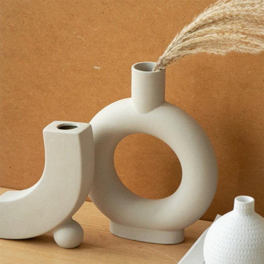 Jarrón Nórdico de Cerámica Blanca para Decoración del Hogar - Image 5