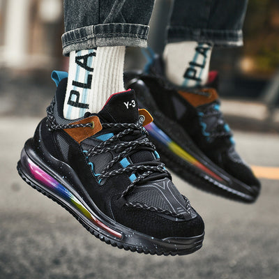 Zapatillas Deportivas Casuales para Hombre - Amortiguación Air Cushion Otoño Invierno Negro