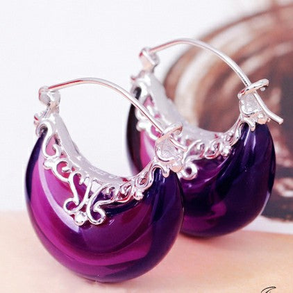 Aretes Luna Bote Elegantes para Mujer